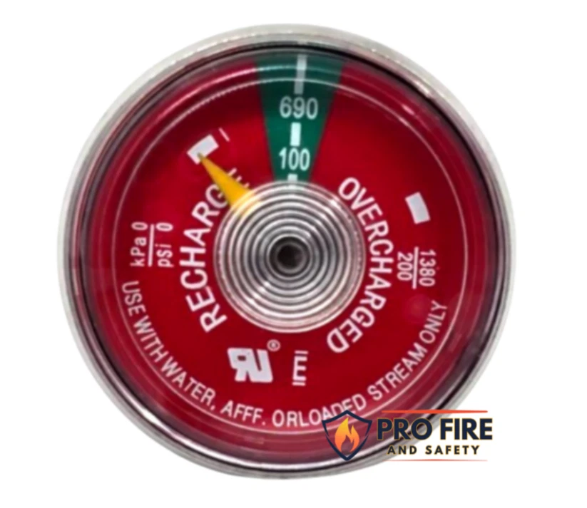 100 PSI Pressure Gauge for Water Fire Extinguisher (Universal Replacement) - Image 1 of 3