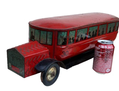 Boite à Biscuit Grand Bus Tole Lithographié 56Cm 1925-30 Jouet Ancien De Andreis - Photo 1/4