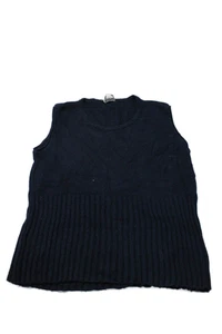 Armani Junior Childrens Girls Sleeveless Shell Sweater Navy Blue Size Large - Picture 1 of 3