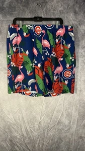 Chicago Cubs Pink Flamingo Swim Trunks XL Men’s Blue Pink Summer Vacation Pools - Picture 1 of 13