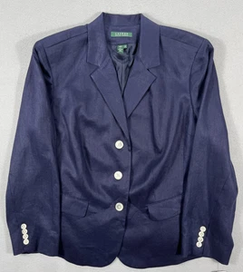 NWT Lauren Ralph Lauren Blazer Womens 16W Linen Riviera NU Classic Workwear - Picture 1 of 8
