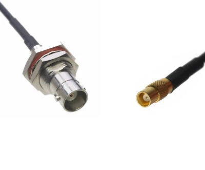 BNC Jack Bulkhead to MCX Female RF 0.5~15FT Cable For Ham Radio GPS Antenna WIFI - Image 1 of 3