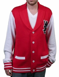 WeSC Mens Massimo Knitted True Red Cardigan Cotton Sweater NWT - Bild 1 von 5
