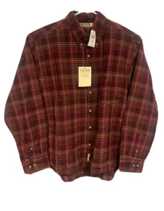 Cactus Clothing Mens Burgundy Long Sleeve Button Down Plaid Size XL NWT - Picture 1 of 9
