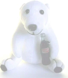 Coca Cola Eisbär Filz Plüsch sitzend 6 Zoll 1993 Cola dynamisches Band Gerät  - Bild 1 von 8