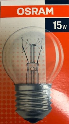 OSRAM TROPFEN LAMPE CLASSIC P E27 230V 15W klar / matt GLÜHLAMPE WARM angenehm  - Bild 1 von 3