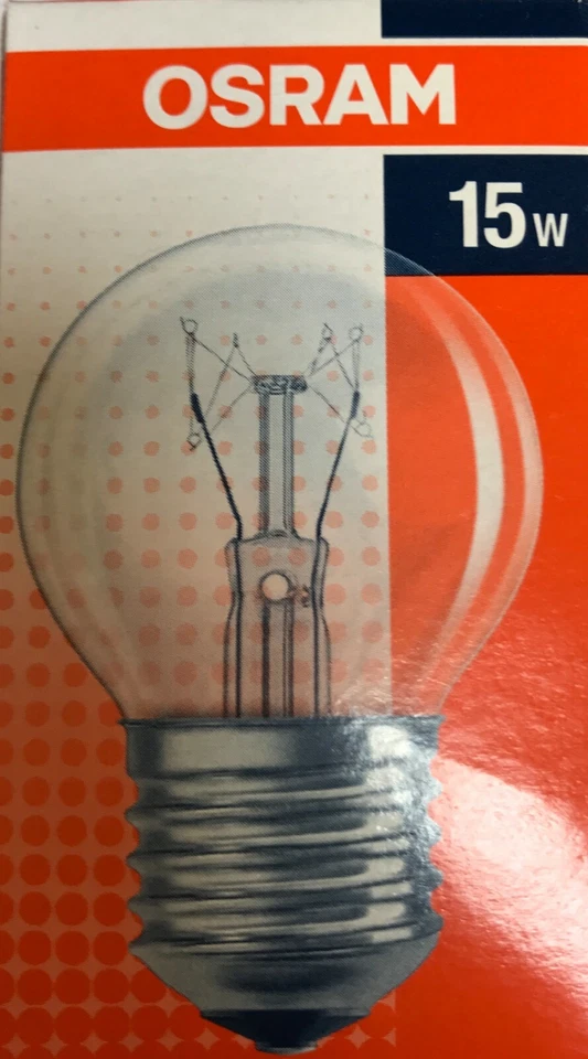 OSRAM TROPFEN LAMPE CLASSIC P E27 230V 15W klar / matt GLÜHLAMPE WARM angenehm  - Bild 1 von 3