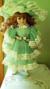 Porcelain Doll by Seymour Mann on Stand 18" - Picture 1 of 5