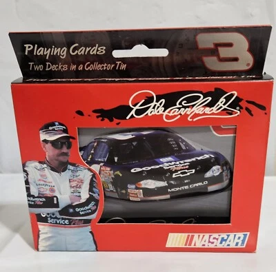 NASCAR 2001 Dale Earnhardt #3 cartas de juego dos barajas en hojalata Foto 1 de 2