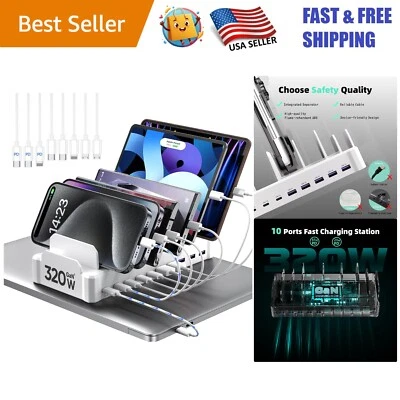 Base de carga multidispositivo portátil 320W con 5 puertos USB-C - Ideal para viajar Foto 1 de 4