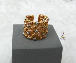 Latest Candy Design Gold Silver Rose Gold 3 Tones Plated Ring Jewellery Ladies - Picture 1 of 12