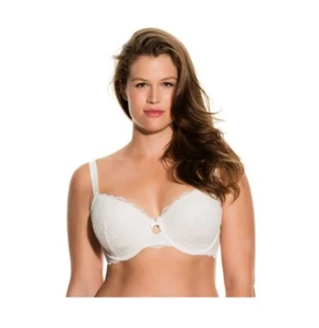 DORINA 42DD White D17455A Celine 42DD Lined Underwire Balconette Lace Bra NWT - Picture 1 of 6