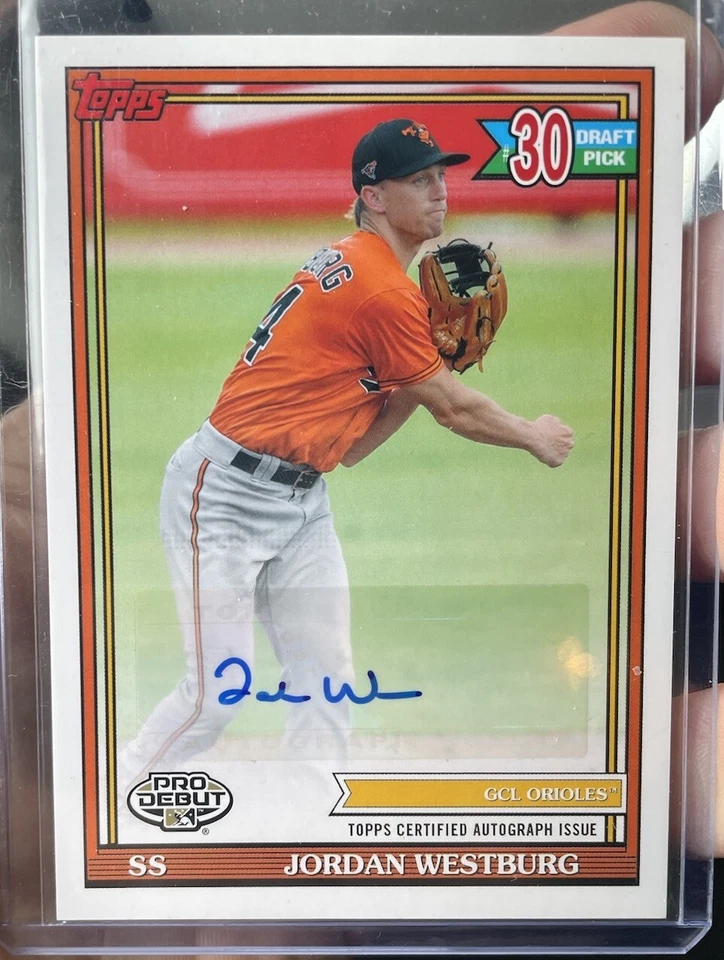 2021 Topps Pro Debut Jordan Westburg Orioles 1991 Auto Rookie Autograph - Image 1 of 2