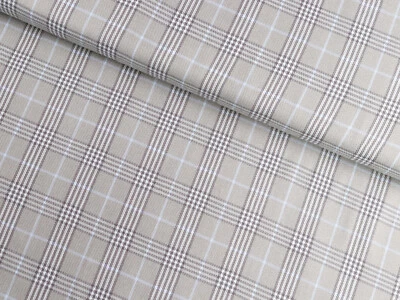 SCHOTTENKARO Karo Stoff Glencheck BEIGEGRAU GRAU PASTELLBLAU EUR 13,98/m - Bild 1 von 2