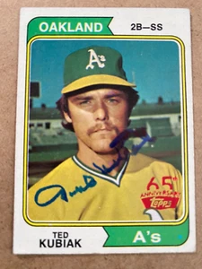 2023 Topps Heritage 50th Anniversary Buybacks #228 TED KUBIAK Autographed A's - Picture 1 of 1