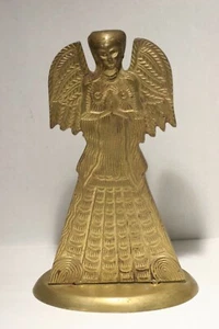 Rare Vintage Brass Angel Pray Candlestick Holder 8.1/2'' Toll  - Picture 1 of 8