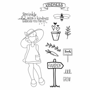 Prima Julie Nutting MEG Puppe klammer Stempel Karten Planer Etiketten Garten 913267 - Bild 1 von 2