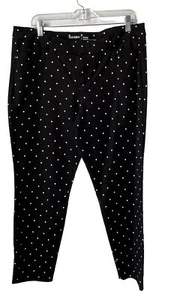 Pixie Pants Old Navy Women's 14 Mid Rise Black White Polka Dot Stretch Cropped - Picture 1 of 9