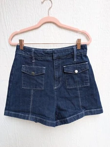 Ted Baker Shortan Shorts High Waist Dark Blue Denim Women's Size 28 - Picture 1 of 3