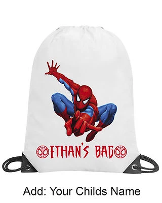 SHOGUN Junge Spiderman personalisierte Tasche Schwimmen PE Fitnessstudio Tanzschule Geschenk beliebiger Name Mädchen