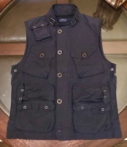 100% Authentic Ralph Lauren Naval Combat Mens Vest Size MEDIUM New !! NAVY BLUE - Picture 1 of 10