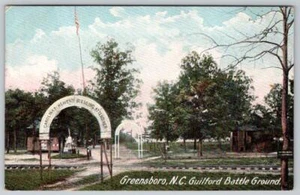 1910's GREENSBORO NORTH CAROLINA NC GUILFORD BATTLE GROUND TRAIN TRACKS POSTCARD - Picture 1 of 2