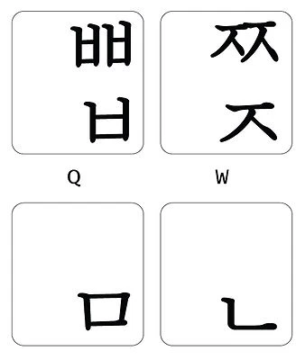 KOREAN KEYBOARD STICKERS TRANSPARENT BLACK  LETTERS FOR COMPUTER ONLINE-WELCOME - Image 1 of 4