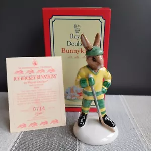 Royal Doulton Ice Hockey Bunnykins DB 282 Limited No. 714 SIGNED Box Cert 2003 - Picture 1 of 18