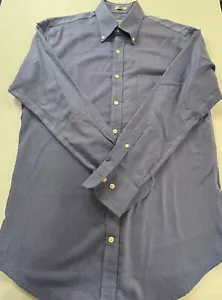 Peter Millar Mens Blue White Long Sleeve Button Down Dress Shirt Size M - Picture 1 of 9