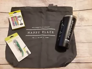 Wine Bottle Double Holder Tote Bag With Bonus Gifts - Cup - Corkscrew - Tags - Picture 1 of 9
