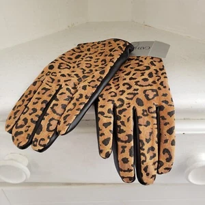 Guantes de Invierno Catherines Talla L Negro Marrón Estampado Animal Imitación Cuero Forrados Nuevos - Imagen 1 de 10
