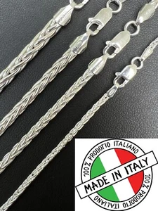 Real Solid 925 Sterling Silver Spiga Rope Wheat Chain Necklace 2-5mm 16-30" - Picture 1 of 12