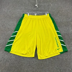 Oregon Ducks Shorts Mens 2XL Yellow Dri Fit Mesh Basketball Swoosh Logo Nike - Picture 1 of 18