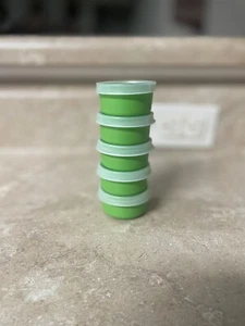 Tupperware SMIDGETS Green w/Sheer Seals ~ Mini 1 oz Containers ~ Set of 5 ~ NEW! - Picture 1 of 3