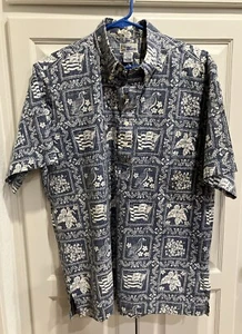 Vintage Reyn Spooner Men’s Reverse Print British Flag Hawaiian Shirt L Pullover - Picture 1 of 5