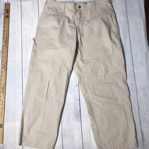 Men's Columbia Hiking Outdoor Canvas Hidden Zip Cargo Pants Beige Size 34 AM8255 - Photo 1/11