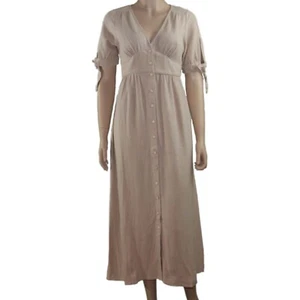 Illa Illa Women's Short Sleeve V-neck Dress Long - Picture 1 of 8