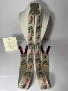 Trafalgar Limited Run Retro Pattern St. Andrew’s Golf Silk Braces $250 MSRP - Picture 1 of 8