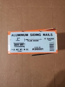 STRONGHOLD Plain-Shank 2” Aluminum Siding Nails - 1lb Box (5 Box Lot) - Picture 1 of 3