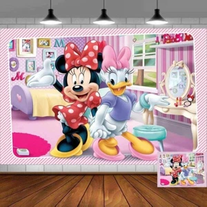 Daisy and Minnie Party Decorations Backdrop Banner Background Vinyl 5x3ft - Picture 1 of 6