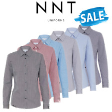 SALE NNT Womens Avignon Gingham Business Shirts Long Sleeve Formal Shirt CATUKS