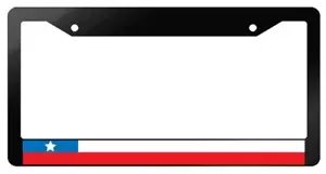 Chile Glossy Black Plastic License Plate Frame World Flags - Picture 1 of 1