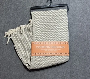 Arkwright Home Common Ground Cotton Blanket, Eco-Green 100% Cotton Throw 50 x 70 - Picture 1 of 5