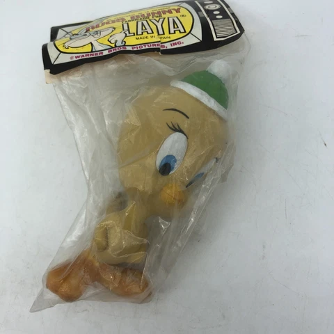 Rare Vintage Bugs Bunny  Tweety Bird Squeak Squeeze Rubber  Doll Toy LAYA  Spain Cover