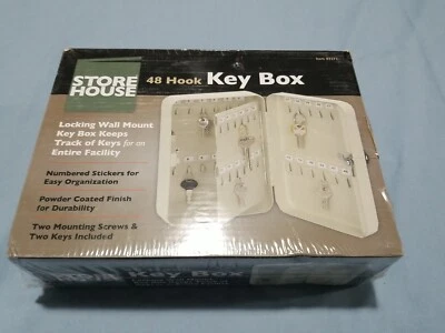 STORE HOUSE 48 Hook Key Steel Metal Box  Wall Mount Locked Safe w Keys New - Image 1 of 4