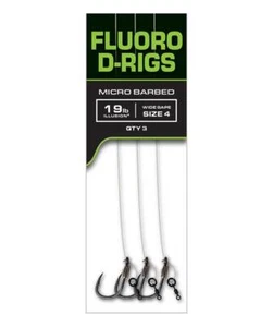 Fox Carp Ready Rigs Fluoro D-Rig 19lb 30cm Gr. 4 & 6 Micro Barbed 3 Stk Vorfach - Picture 1 of 3