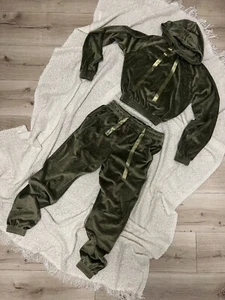 Womens Ladies Velour Velvet Hooded Top Long Sleeve Loungewear 2PCS Tracksuit Set - Picture 1 of 5