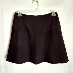 Ann Taylor Loft Short Flared Skirt Size 4 Black Above Knee Lined Back Zipper - Picture 1 of 10
