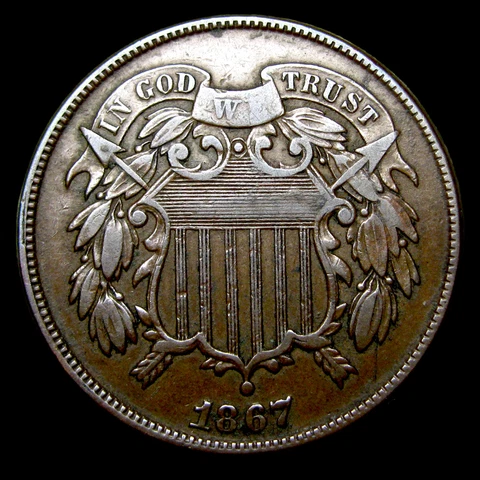 1867 Two Cent Piece 2cp  ---- Nice Type Coin ---- #XD591 Cover