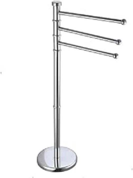 Piantana Portasciugamani Con 3 Bracci in Metallo Cromato (ARGENTO) - Immagine 1 di 1